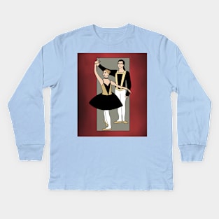 Dancing Ballerina Ballet Figures Kids Long Sleeve T-Shirt